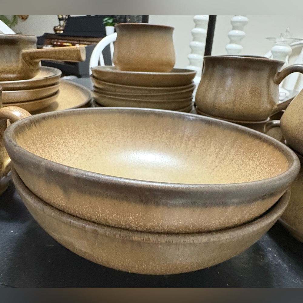 27 Pieces Denby VINTAGE "Romany Brown" England, Coffee & Tableware Set. - Picture 3 of 6